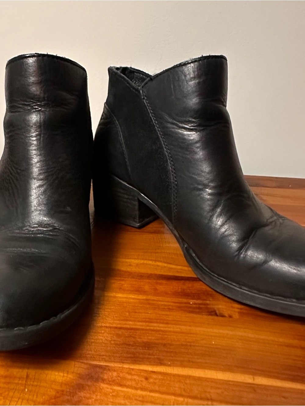 Born Black Leather Ankle Boots